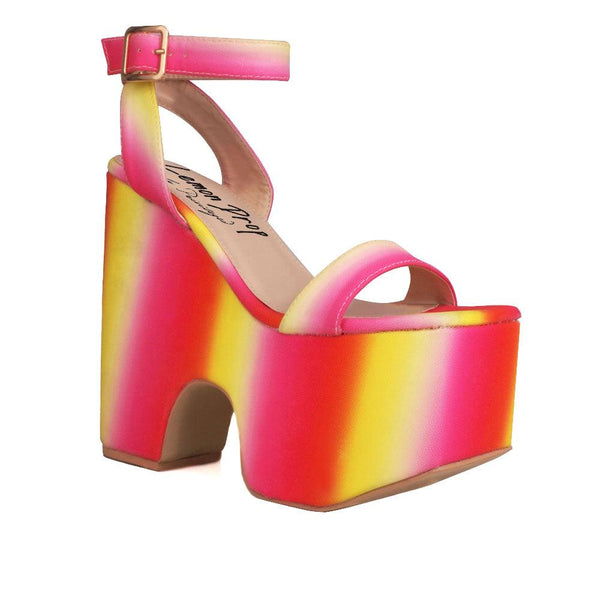 Privileged By J.c. Dossier Ariyah Neon Platform Heels