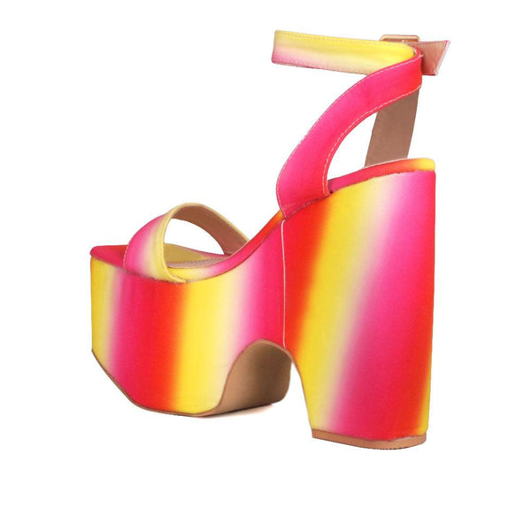 Privileged By J.c. Dossier Ariyah Neon Platform Heels