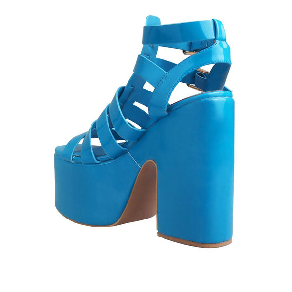 Privileged By J.c. Dossier Astridd Blue Platform Heels