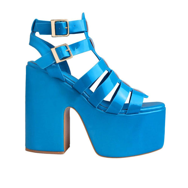 privileged by j.c. dossier Astridd Blue Platform Heels
