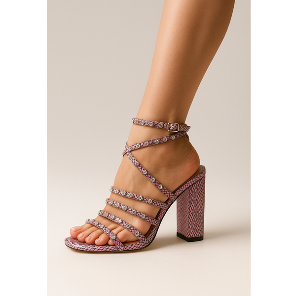 Privileged By J.c. Dossier Avidus Strappy Heels Black | Bold Statement Heels