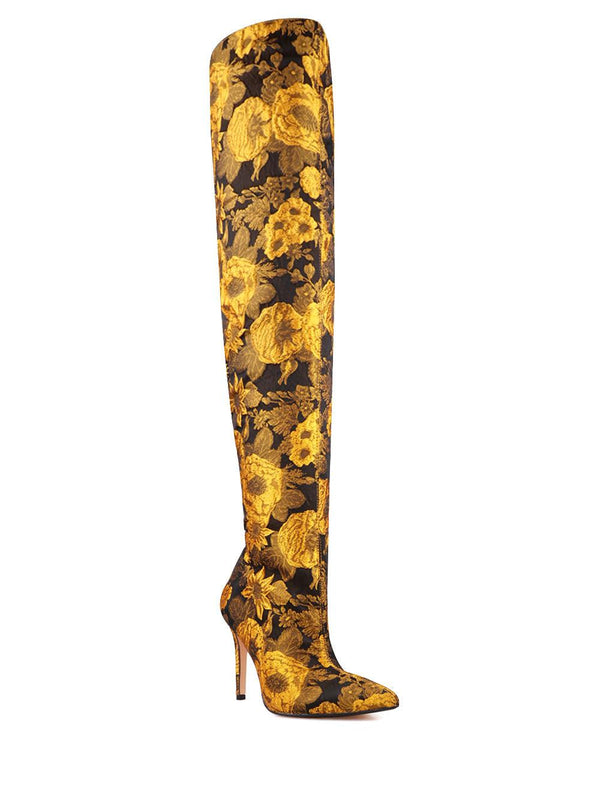 Privileged By J.c. Dossier Bambi Floral Print Boot - Statement Heels