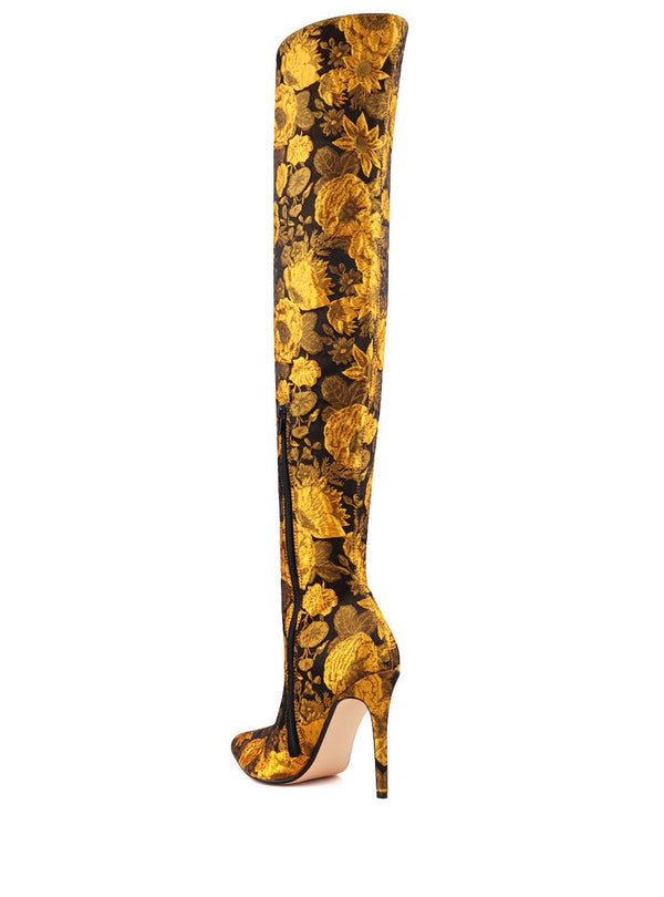 Privileged By J.c. Dossier Bambi Floral Print Boot - Statement Heels