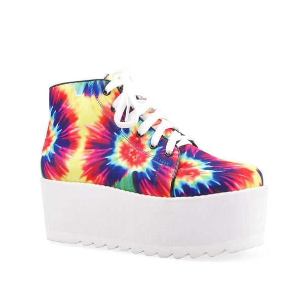 Privileged By J.c. Dossier Barletta Neon Tie-Dye Platform