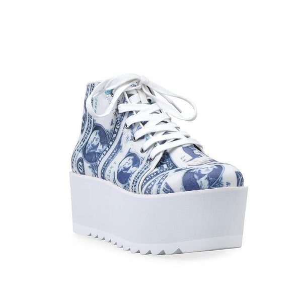 Privileged By J.c. Dossier Barletta Platform Sneakers In Money Print