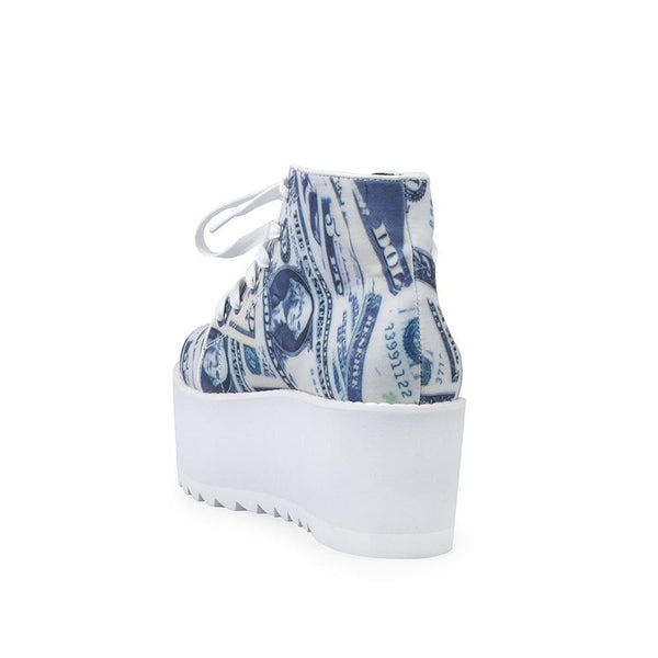 Privileged By J.c. Dossier Barletta Platform Sneakers In Money Print