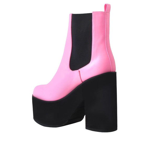 Privileged By J.c. Dossier Beaufort Pink Platform Bootie