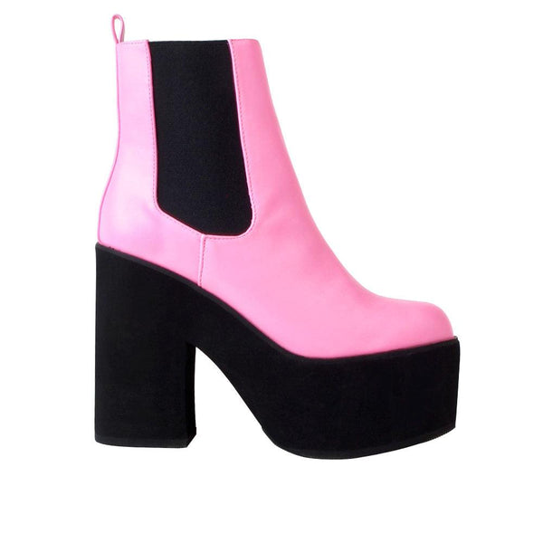 privileged by j.c. dossier Beaufort Pink Platform Bootie