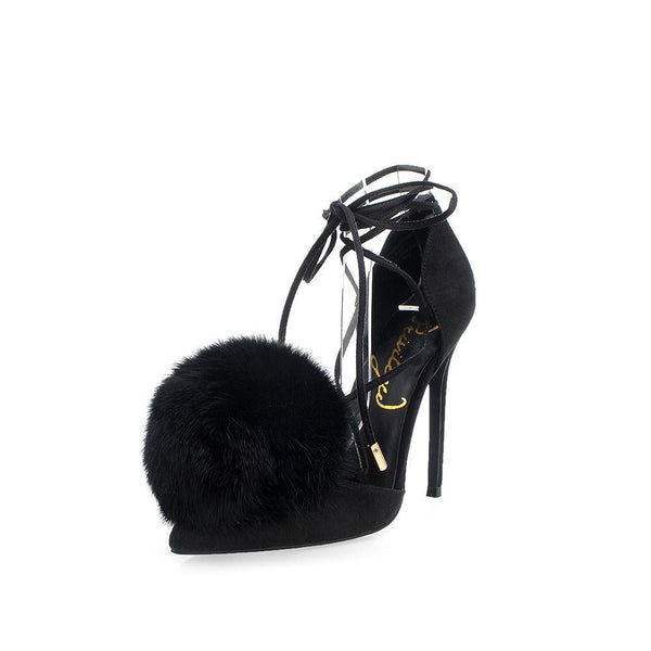 Privileged By J.c. Dossier Bel Air Black Vegan Suede Pump