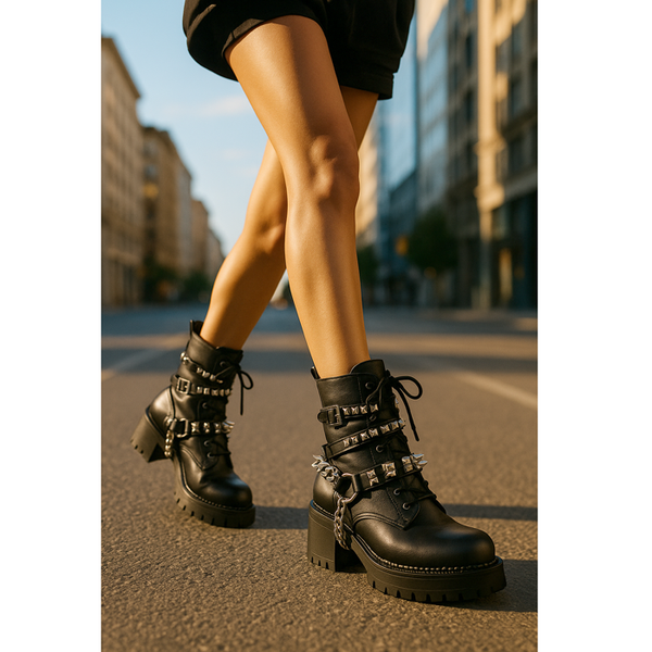 Privileged By J.c. Dossier Bellarose Black Studded Bootie