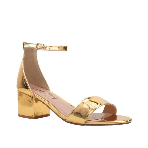 Privileged By J.c. Dossier Benson Metallic Gold Heel - Bold & Stylish