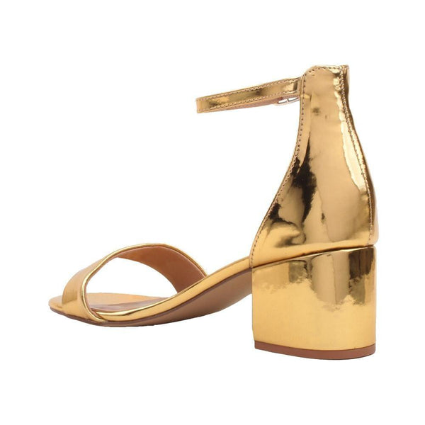 Privileged By J.c. Dossier Benson Metallic Gold Heel - Bold & Stylish