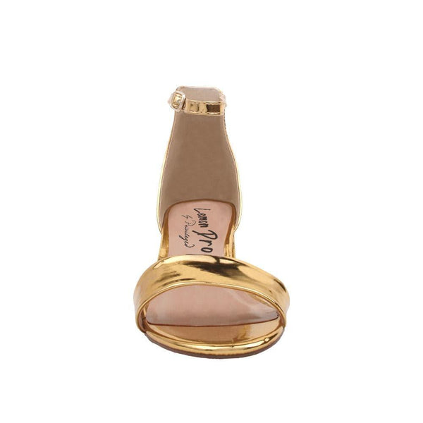 Privileged By J.c. Dossier Benson Metallic Gold Heel - Bold & Stylish