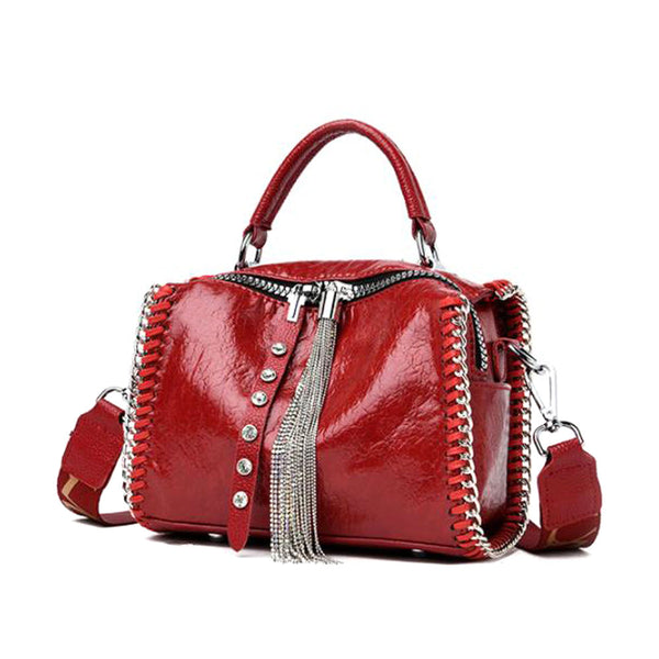 Privileged By J.c. Dossier Bertha Red Patent Leather Handbag