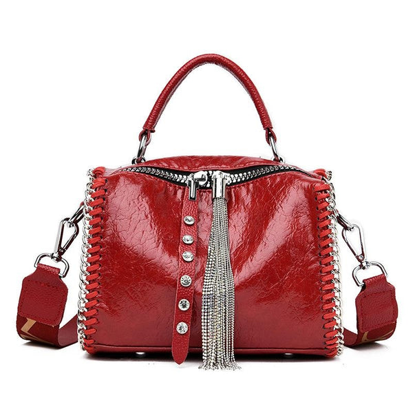 privileged by j.c. dossier Bertha Red Patent Leather Handbag