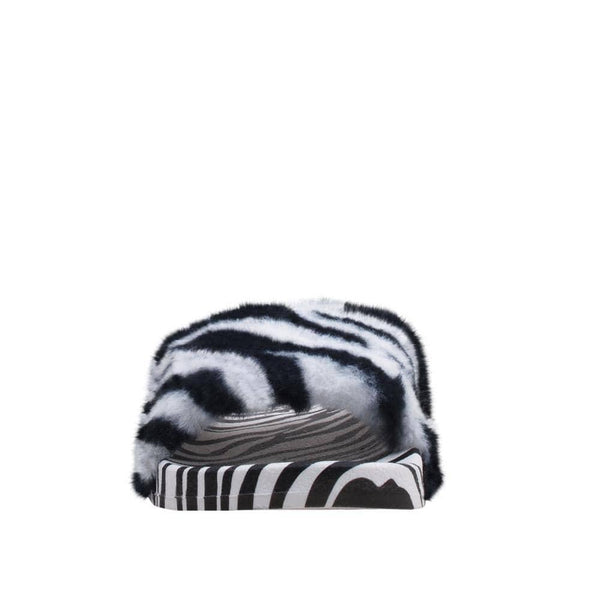 Privileged By J.c. Dossier Biaggio Zebra Faux Fur Flat - Bold & Comfy