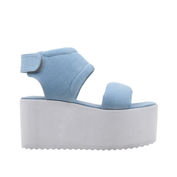 privileged by j.c. dossier Bibestie Blue Platform Sandals