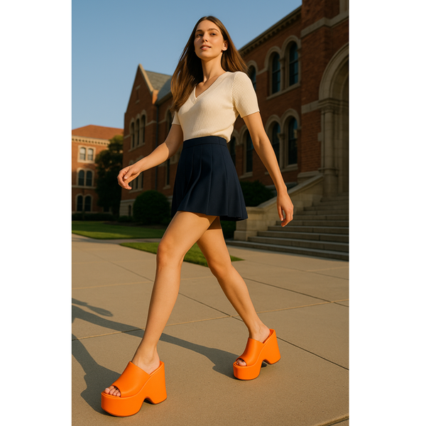 Privileged By J.c. Dossier Bissell Orange Platform Sandal