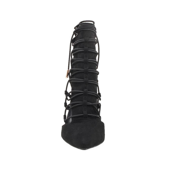 Privileged By J.c. Dossier Black Crispp Strappy Bootie