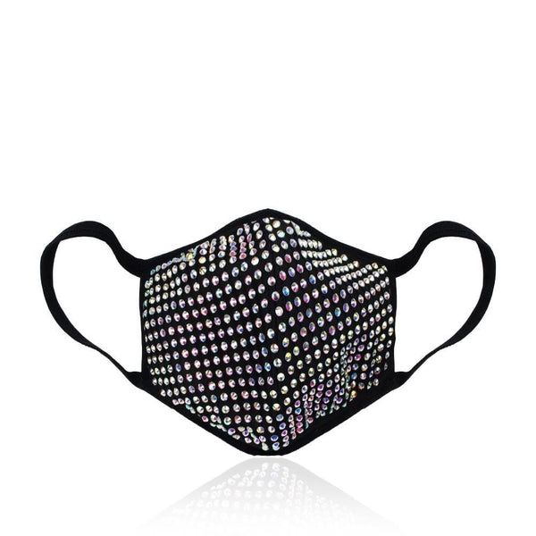 Privileged By J.c. Dossier Black Rhinestone Mask | Bold Festival Style