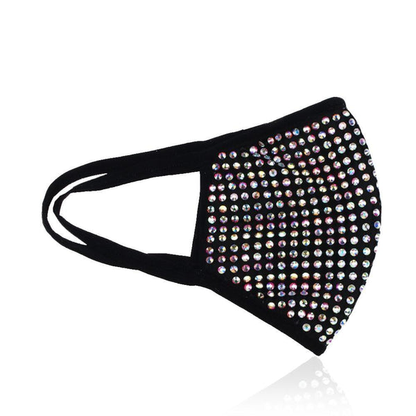 Privileged By J.c. Dossier Black Rhinestone Mask | Bold Festival Style