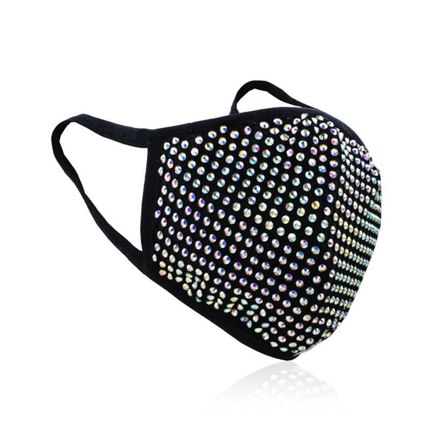 privileged by j.c. dossier Black Rhinestone Mask | Bold Festival Style
