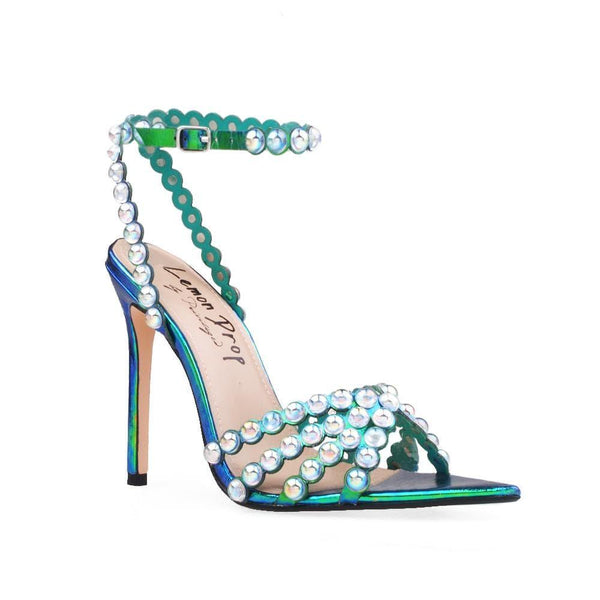 Privileged By J.c. Dossier Blanchey Pearl-Embellished Heel In Iridescent