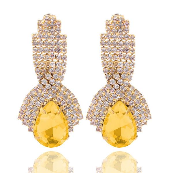 Privileged By J.c. Dossier Blue Rhinestone Statement Earrings