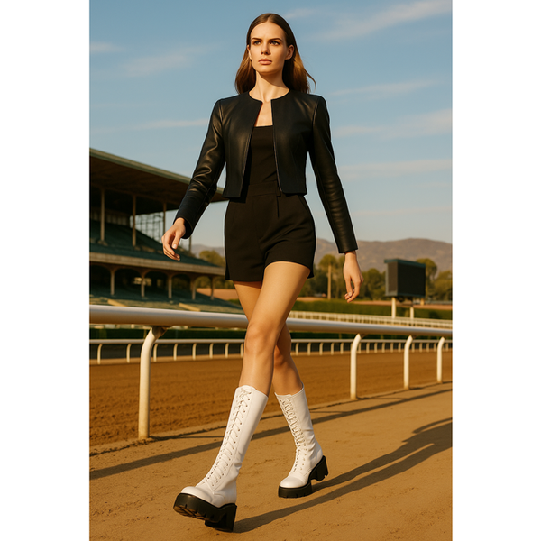 Privileged By J.c. Dossier Bobbi White Vegan Leather Boot