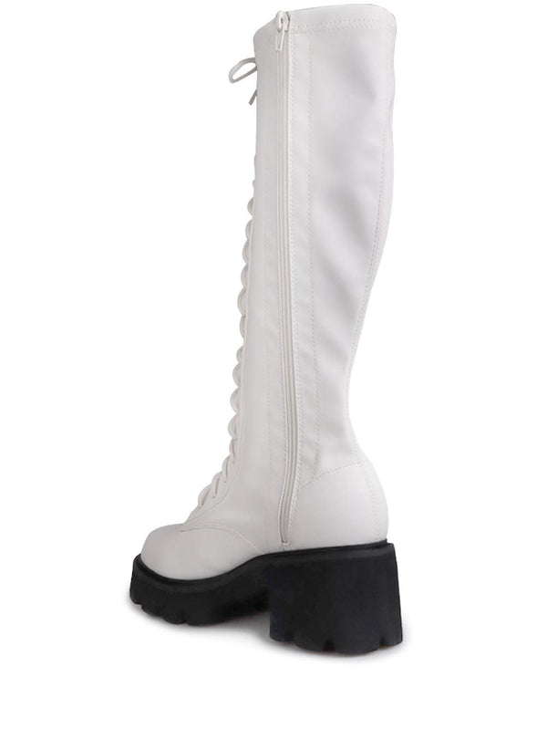 Privileged By J.c. Dossier Bobbi White Vegan Leather Boot