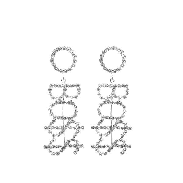 privileged by j.c. dossier Bold Boss Rhinestone Earrings
