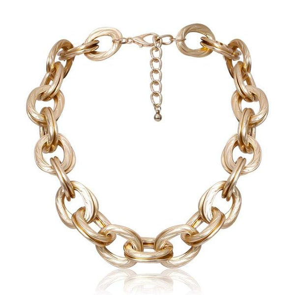 Privileged By J.c. Dossier Bold Gold Chunky Necklace