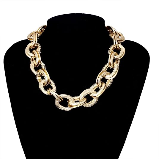 Privileged By J.c. Dossier Bold Gold Chunky Necklace