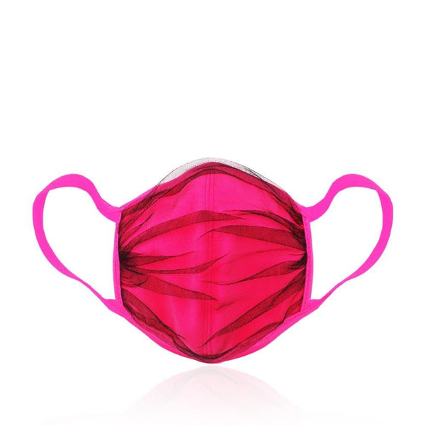 Privileged By J.c. Dossier Bold Pink Ruched Mesh Mask