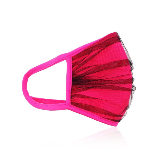 Privileged By J.c. Dossier Bold Pink Ruched Mesh Mask