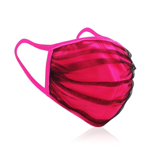 privileged by j.c. dossier Bold Pink Ruched Mesh Mask
