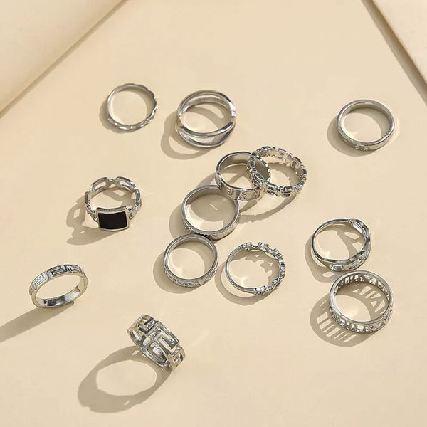 Privileged By J.c. Dossier Bold Zodiac Rings Set In Gold