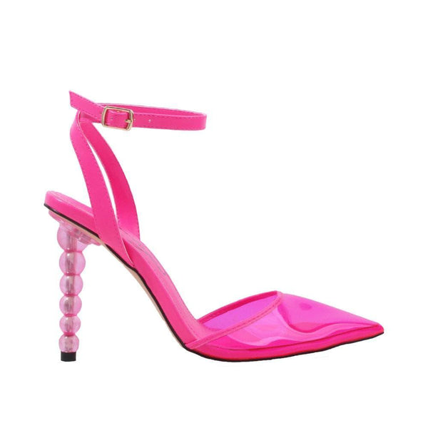 Privileged By J.c. Dossier Booklyn Neon Pink Ankle-Strap Heel