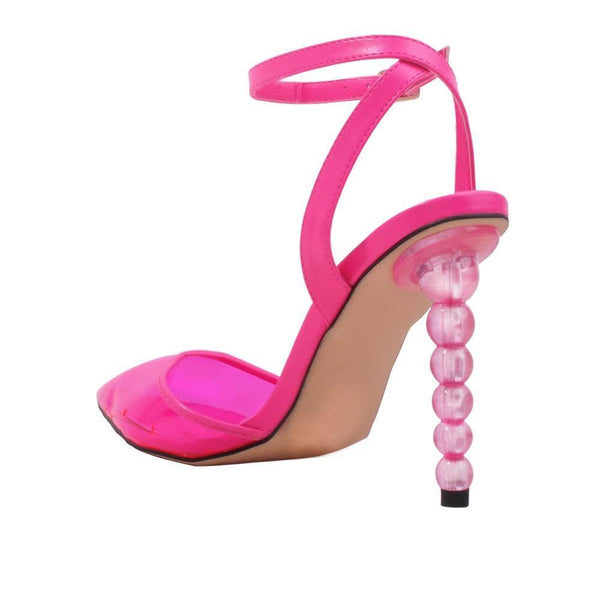 Privileged By J.c. Dossier Booklyn Neon Pink Ankle-Strap Heel