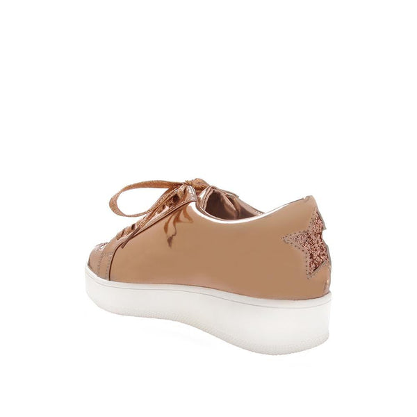 Privileged By J.c. Dossier Boom Glitter Sneaker In Rose Gold