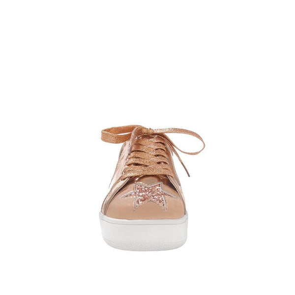 Privileged By J.c. Dossier Boom Glitter Sneaker In Rose Gold