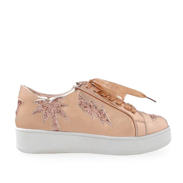 privileged by j.c. dossier Boom Glitter Sneaker in Rose Gold