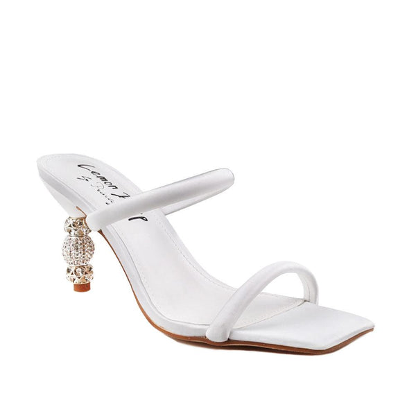 Privileged By J.c. Dossier Brennan White Rhinestone Heel