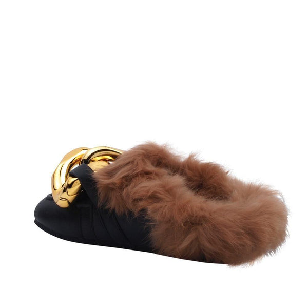 Privileged By J.c. Dossier Brick Brown Faux Fur Slide Flats