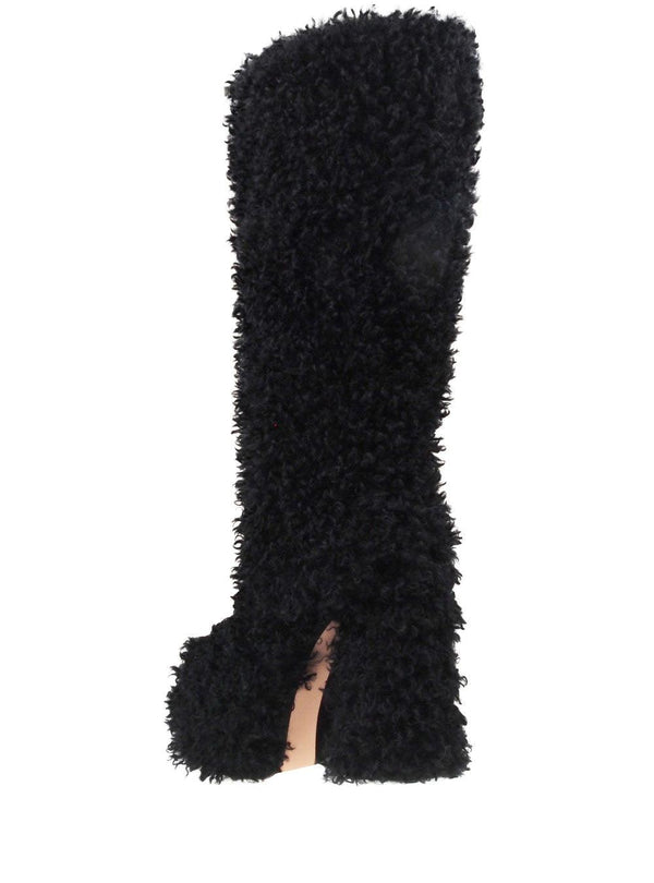 privileged By J.c. Dossier Brinkley Brown Vegan Shearling Knee High Boot