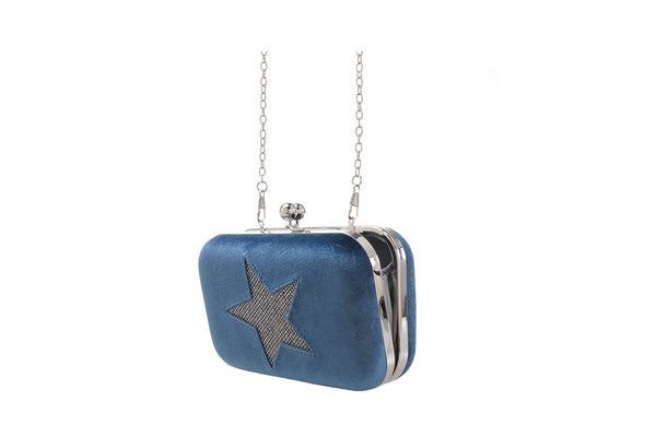 Privileged By J.c. Dossier Britt Plush Velvet Star Clutch Handbag