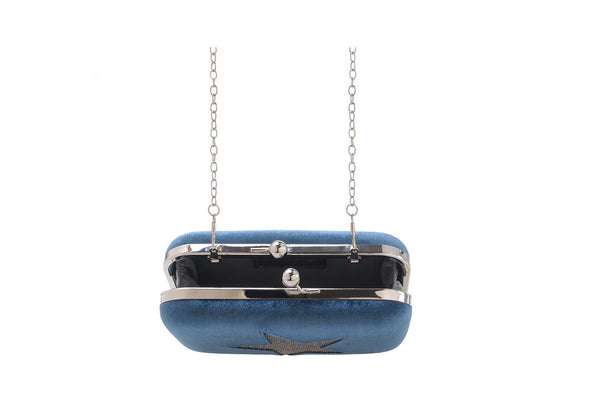 Privileged By J.c. Dossier Britt Plush Velvet Star Clutch Handbag