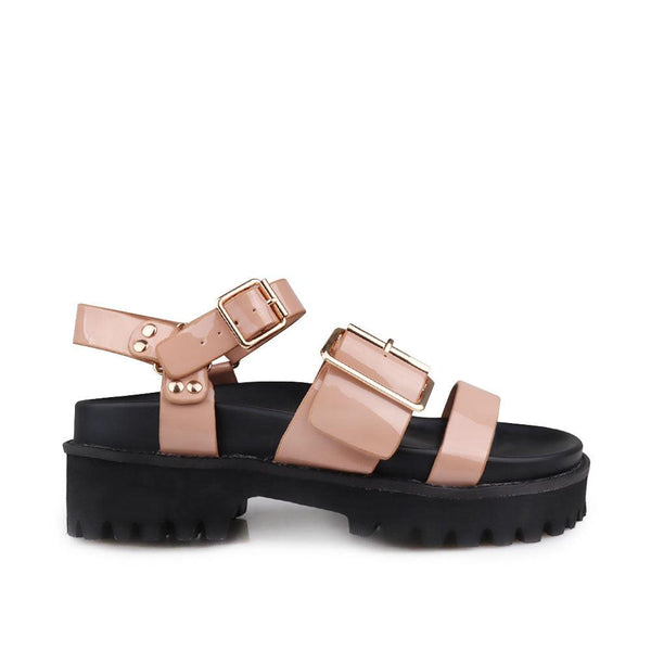 privileged by j.c. dossier Bruce Nude Platform Sandals