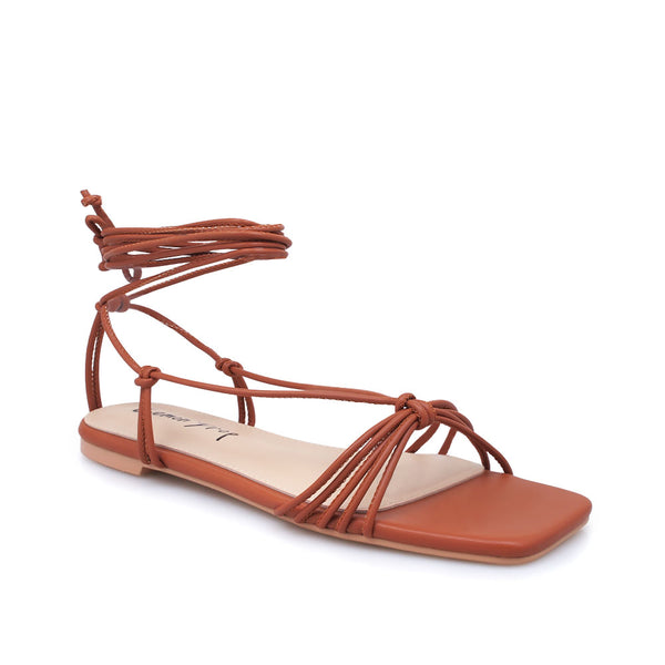Privileged By J.c. Dossier Brycin Strappy Vegan Leather Flat Sandals