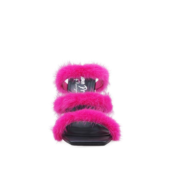 Privileged By J.c. Dossier Cachita Pink Faux Fur Heel